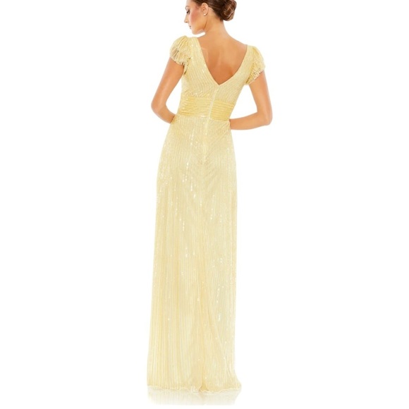 Mac Duggal Sequin Flutter Cap Sleeve Gown Size 10 - Picture 2 of 15